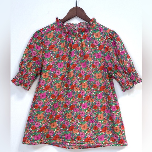 J.CREW Smocked Puff-Sleeve Top in Liberty® Meadow Song Fabric | Small - Picture 3 of 14